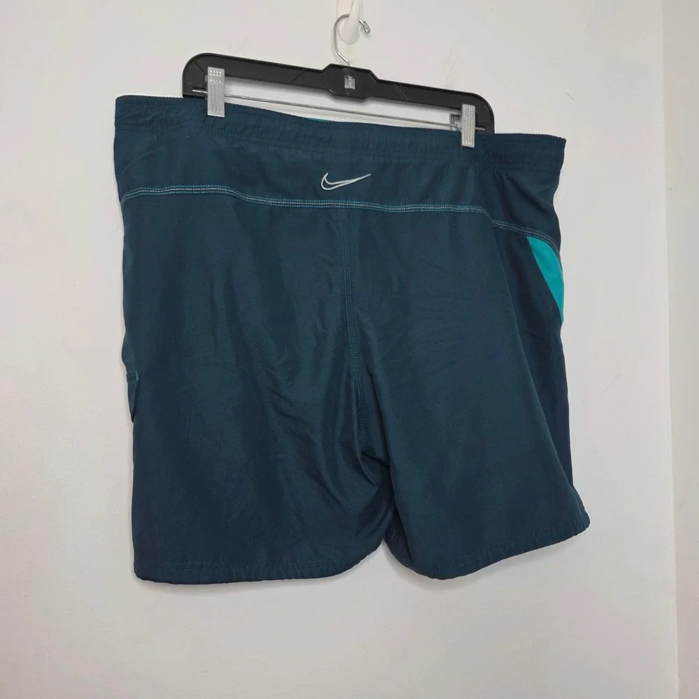 Nike Mens Swim Trunks Teal Blue Turquoise Cargo Pocket Board Shorts Large
